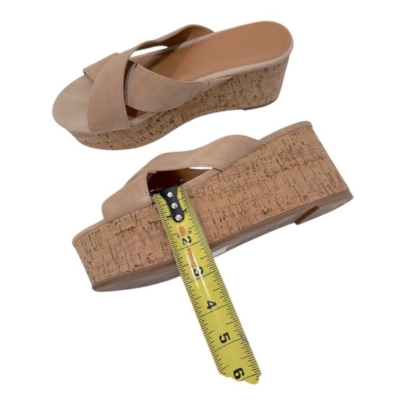 J. Crew Women's Tan Beige Platform Sandals Crisscross wedges size 10 - Picture 8 of 10